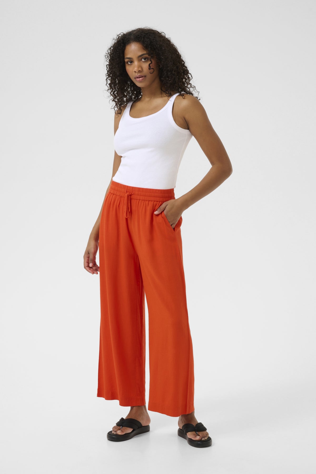 KAmilia Cropped Wide Pants GRENADINE - 10509666