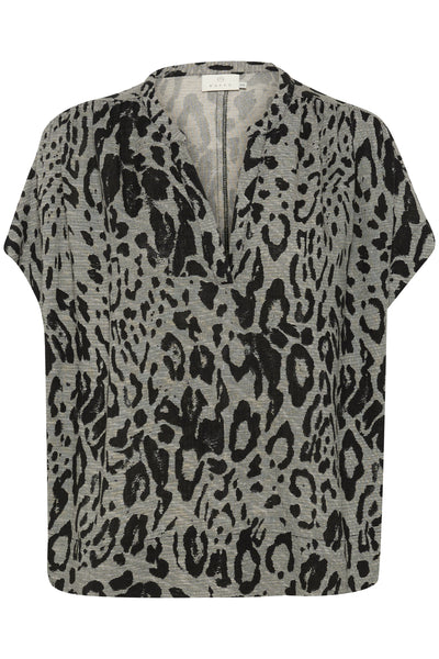 KAmilia Wing SL Blouse Moonstruck / Black Animal - 10509670 Thumbnail