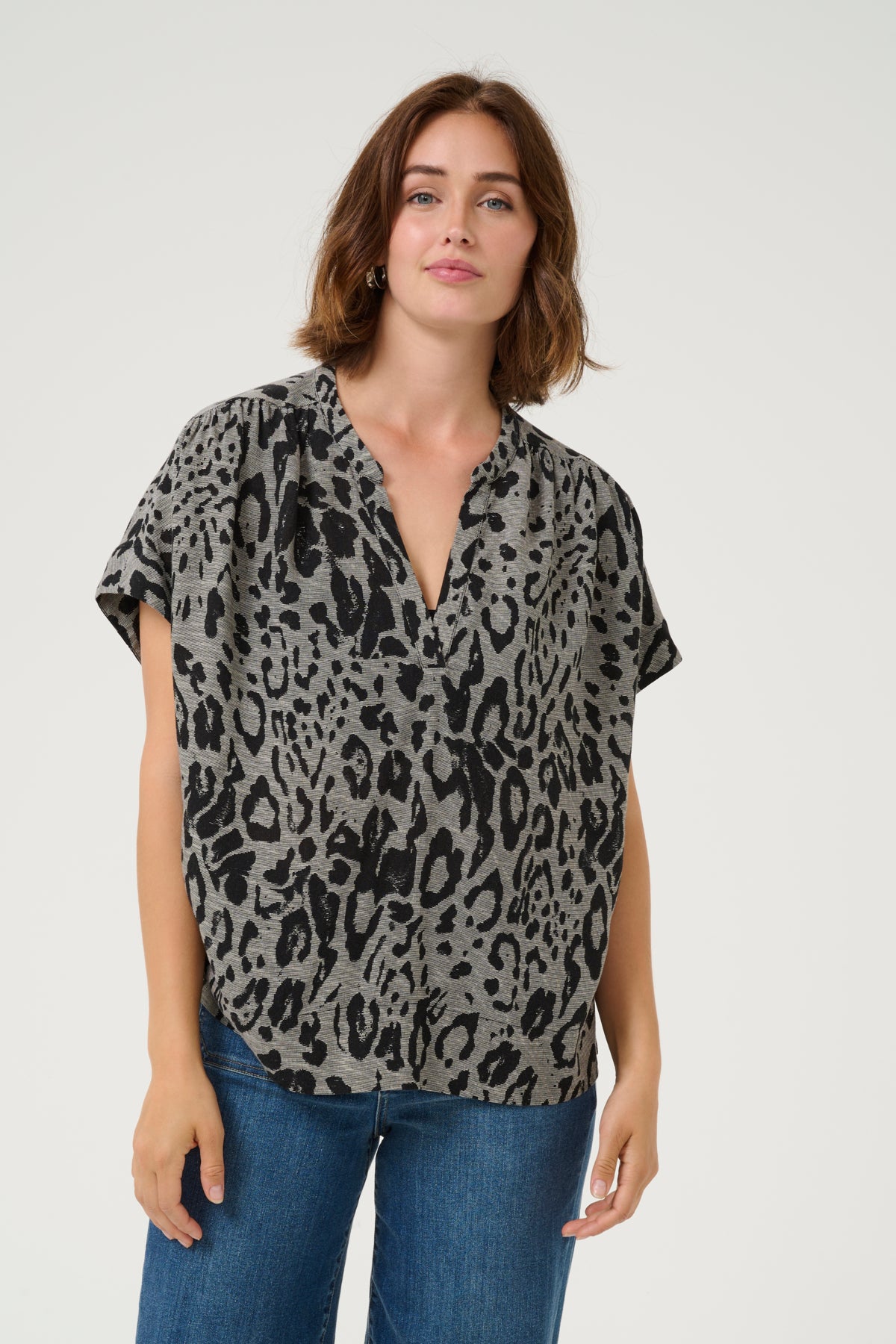 KAmilia Wing SL Blouse Moonstruck / Black Animal - 10509670