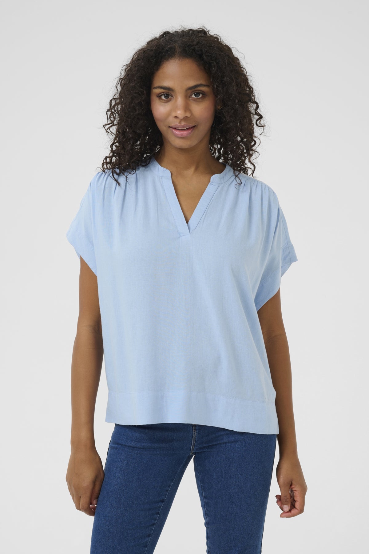 KAmilia Wing SL Blouse Soft Chambray - 10509670
