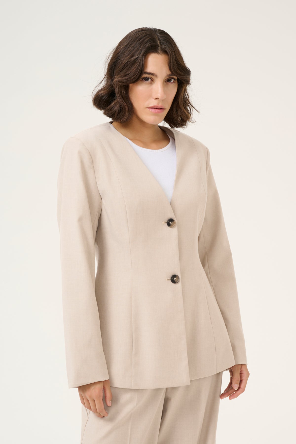 KAvindy Kraglös Kavaj Feather Gray Melange - 10509673