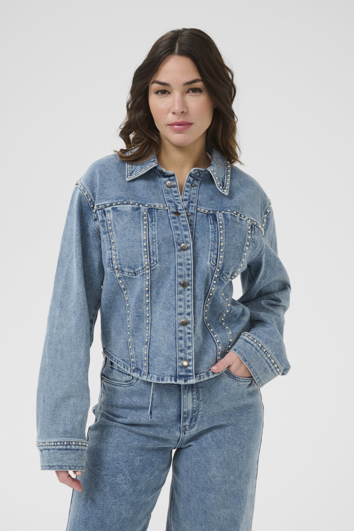 KAdorina Denimskjorta Tvättad Blå Denim - 10509685