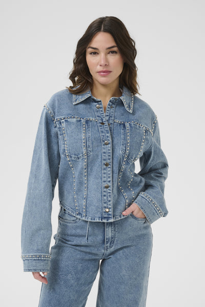 KAdorina Denimskjorta Tvättad Blå Denim - 10509685 Thumbnail