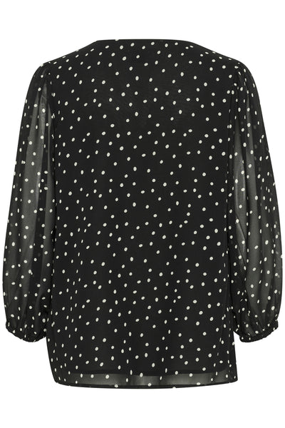 KAsanne Blus Svart/Vit Prickig - 10509732 Thumbnail