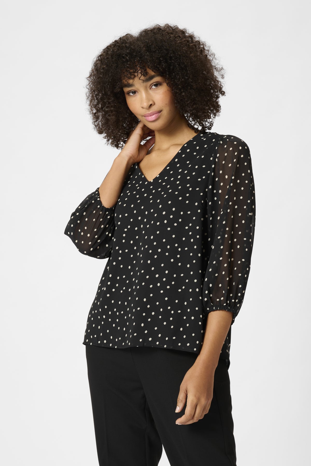 KAsanne Blus Svart/Vit Prickig - 10509732