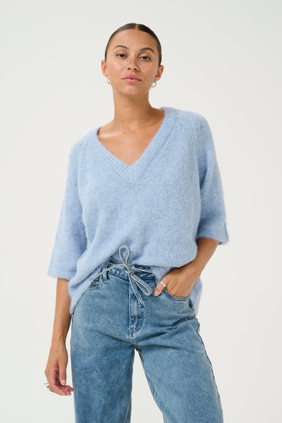 KAemilie V-ringad tröja Soft Chambray - 10509767 Thumbnail