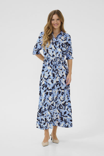 KAmira Plain Weave Klänning Print Blue Flower Print Thumbnail