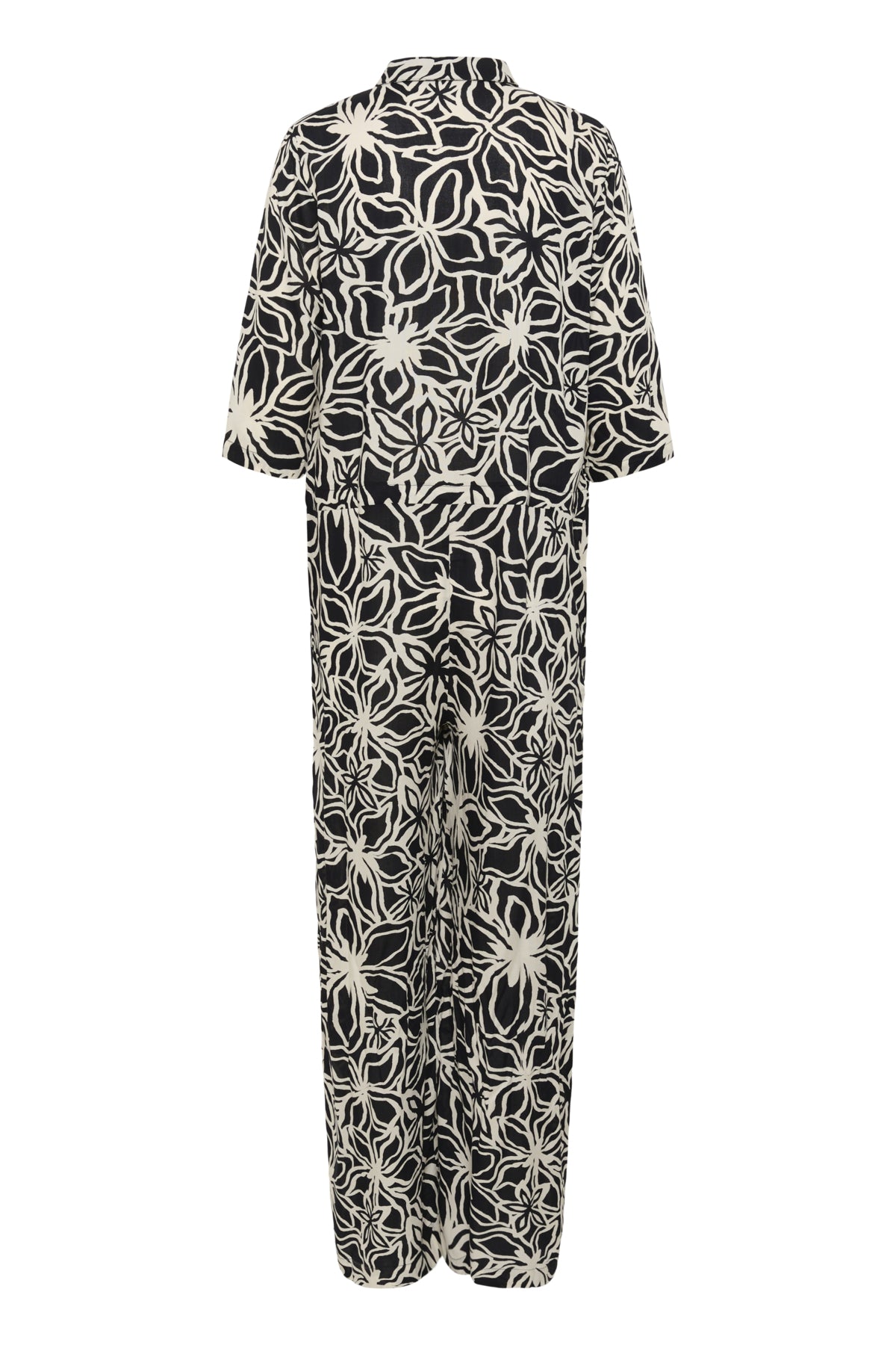 KAsanne Plain Weave Jumpsuit P Black / Light Beige Flower - 10509808
