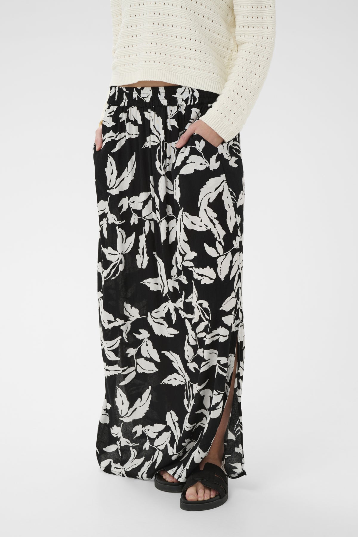 KAedita Amber Skirt Black Chalk Leaves - 109244 - 10509813