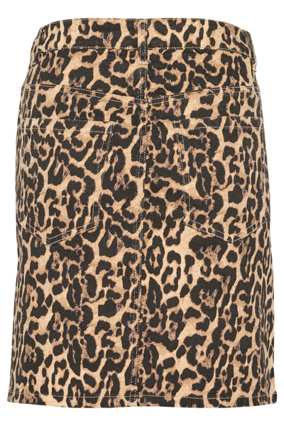 KAleonora Denimkjol Naturel Leopardmönster - 10509815 Thumbnail