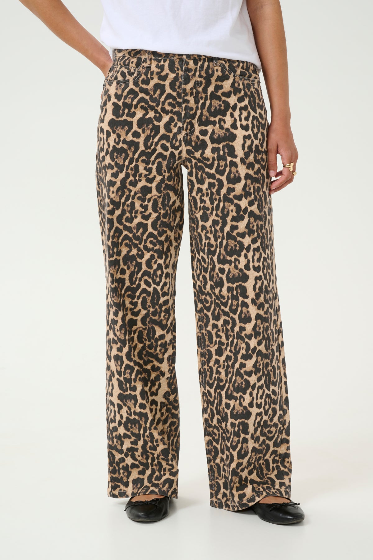 KAleonora Jeans Naturell Leopardmönster - 10509818