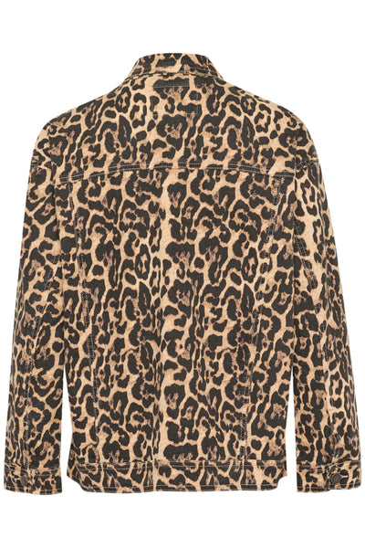 KAleonora Denimjacka Naturel Leopardmönster - 10509819 Thumbnail