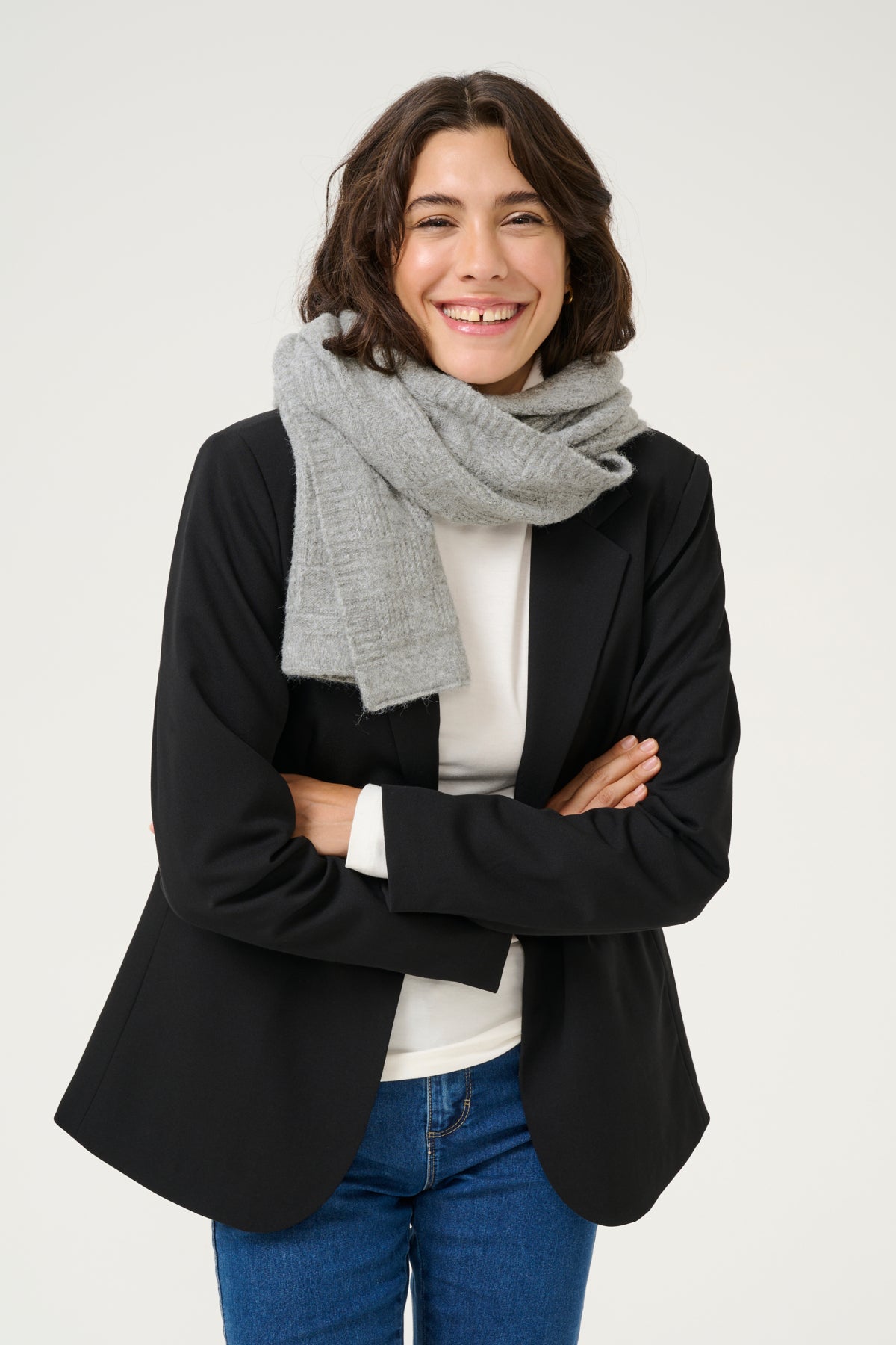 KAlouie Scarf Grey Melange - 10509852