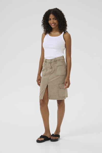 KArania Denim Skirt Washed Light Brown Denim - 10509866 Thumbnail