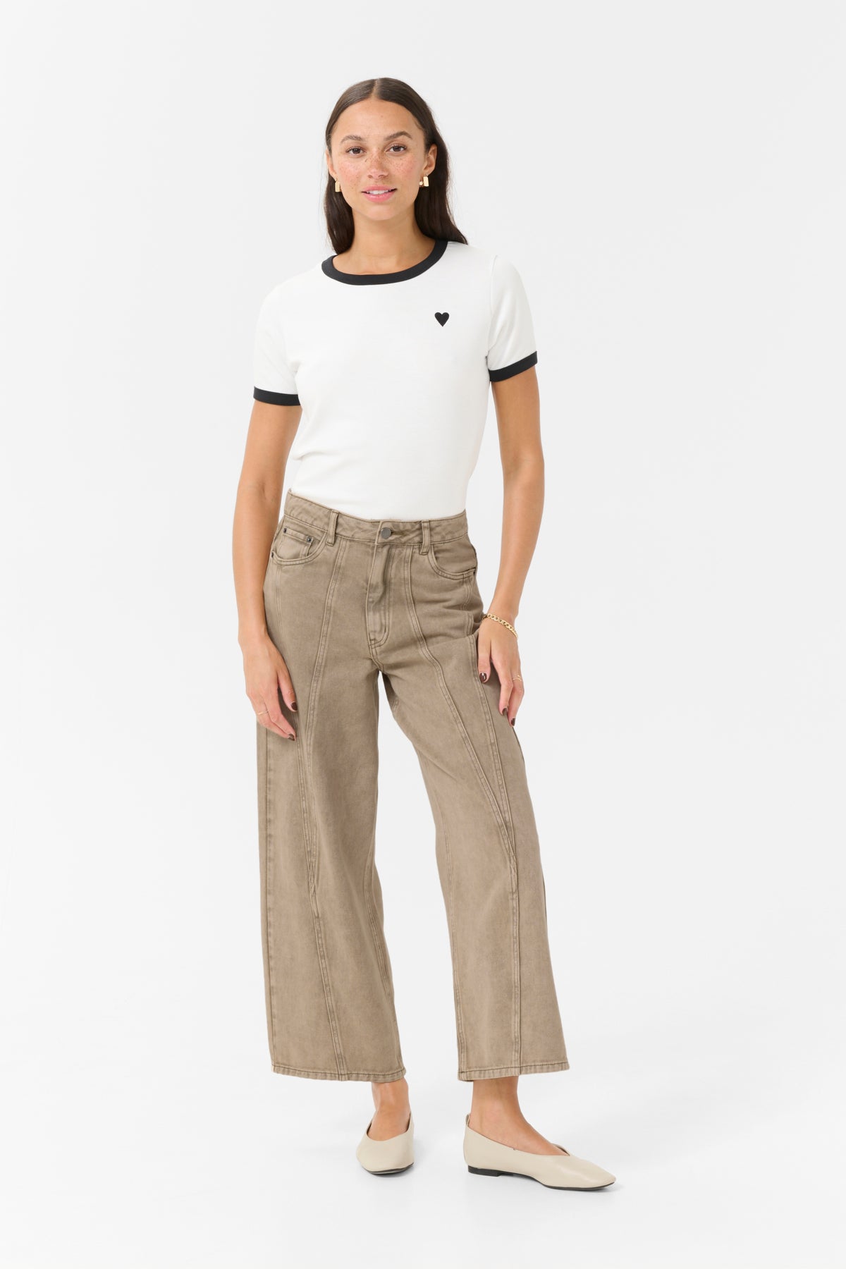 KArania HW Jeans Washed Light Brown Denim - 10509867