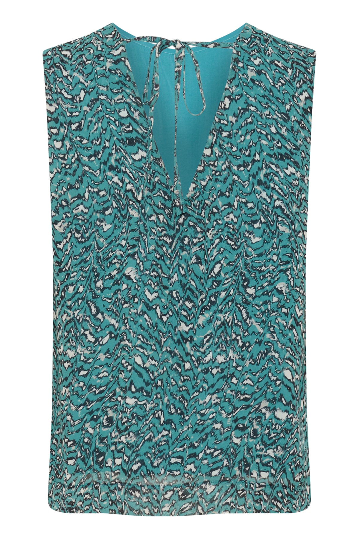 KAbella Blus Teal/Svart/Vit Grafisk - 10509890