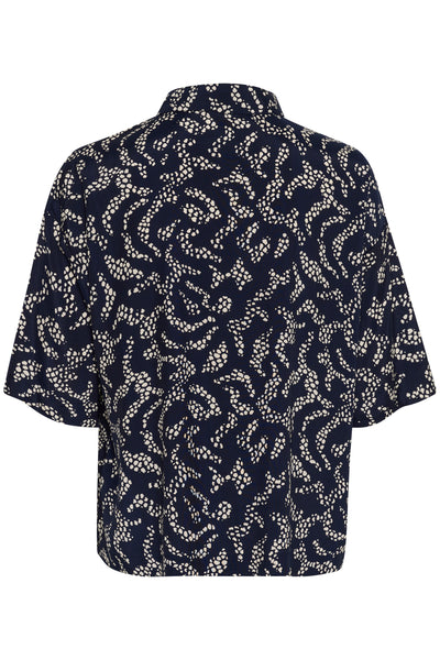 KAbarton Skjorta Midnight Marine Lace Print - 10509914 Thumbnail