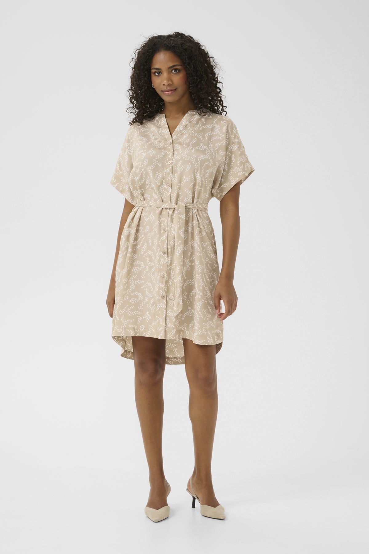 KAbarton Skjortklänning Feather Gray/Chalk Lace Print - 10509919