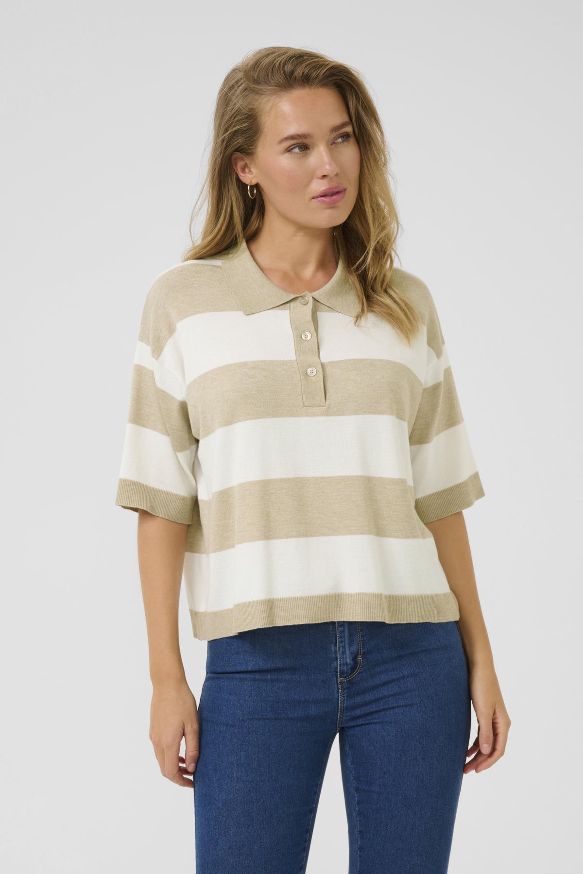 KAlizza Polo Knit Feather Gray M./Chalk Stripe - 10509932