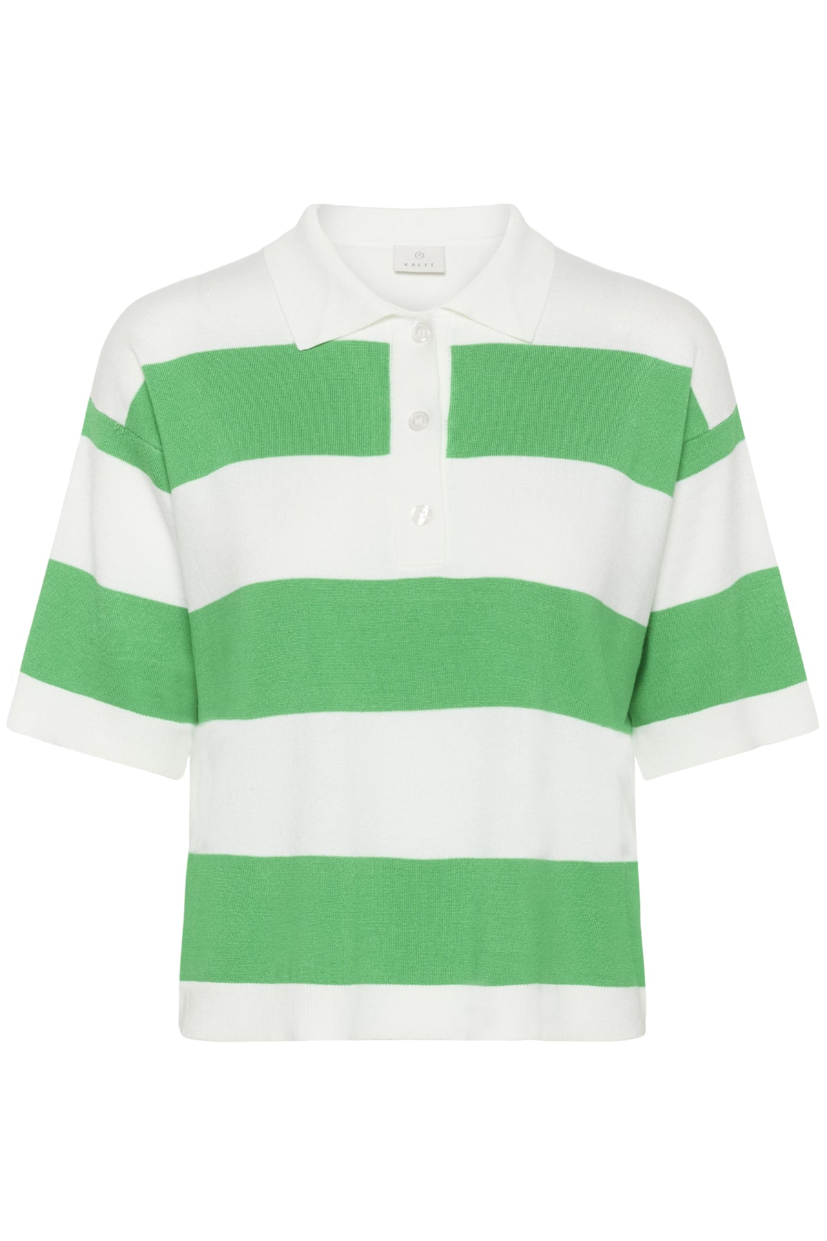 KAlizza Polostickad tröja Chalk/Bright Green Stripe - 10 - 10509932