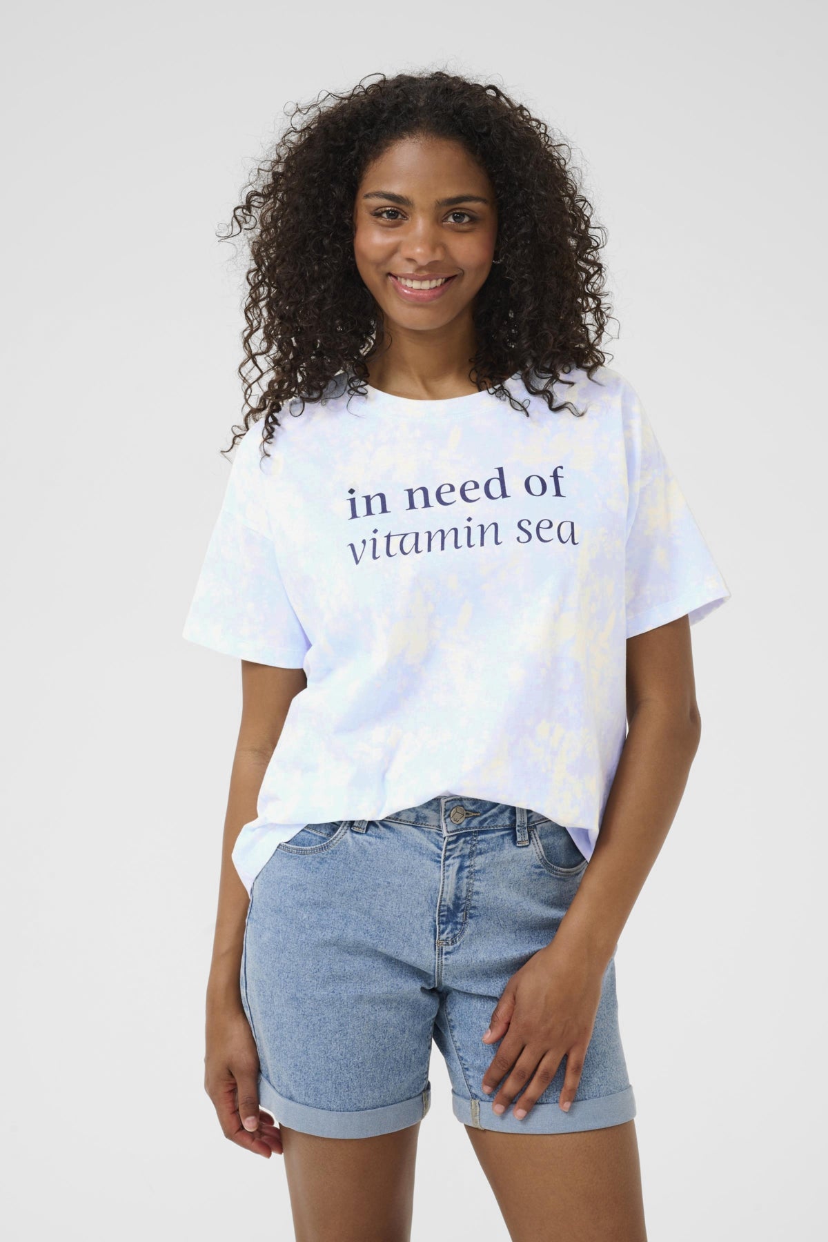 KAroxy T-Shirt Ljusblå tie dye-look - 10509944