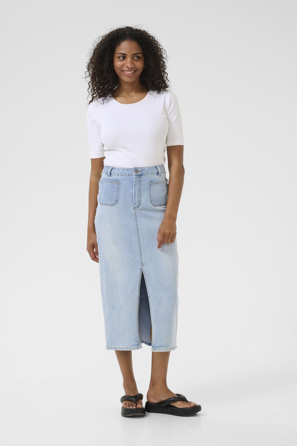 KAkarla Denimskirt Ljusblå Tvättad Denim - 10509960