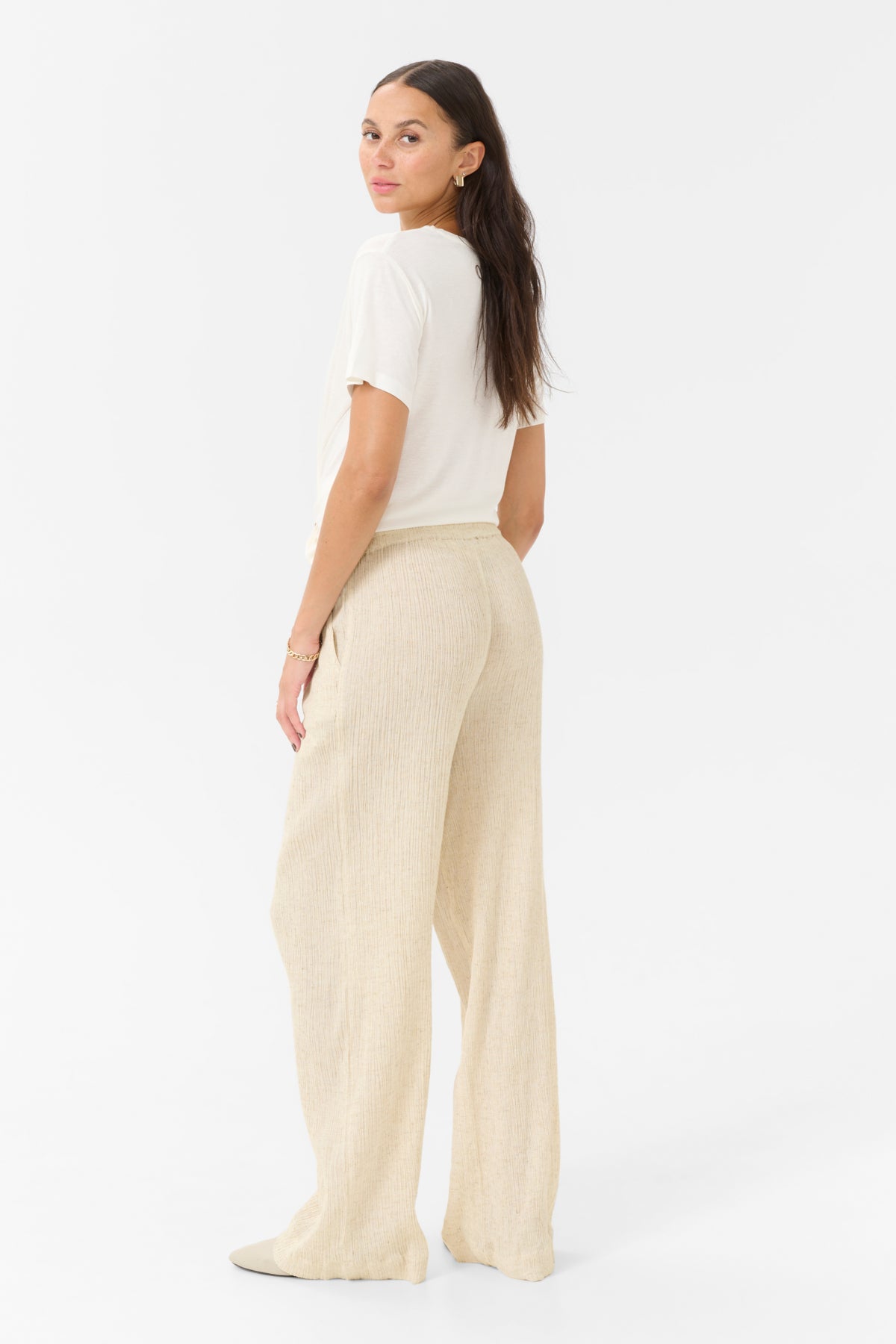 KAgitte Pants Feather Gray Melange - 10509974