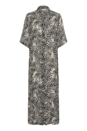 KAthora Amber Skjortklänning Feather Gray Leaf Print - 10510040