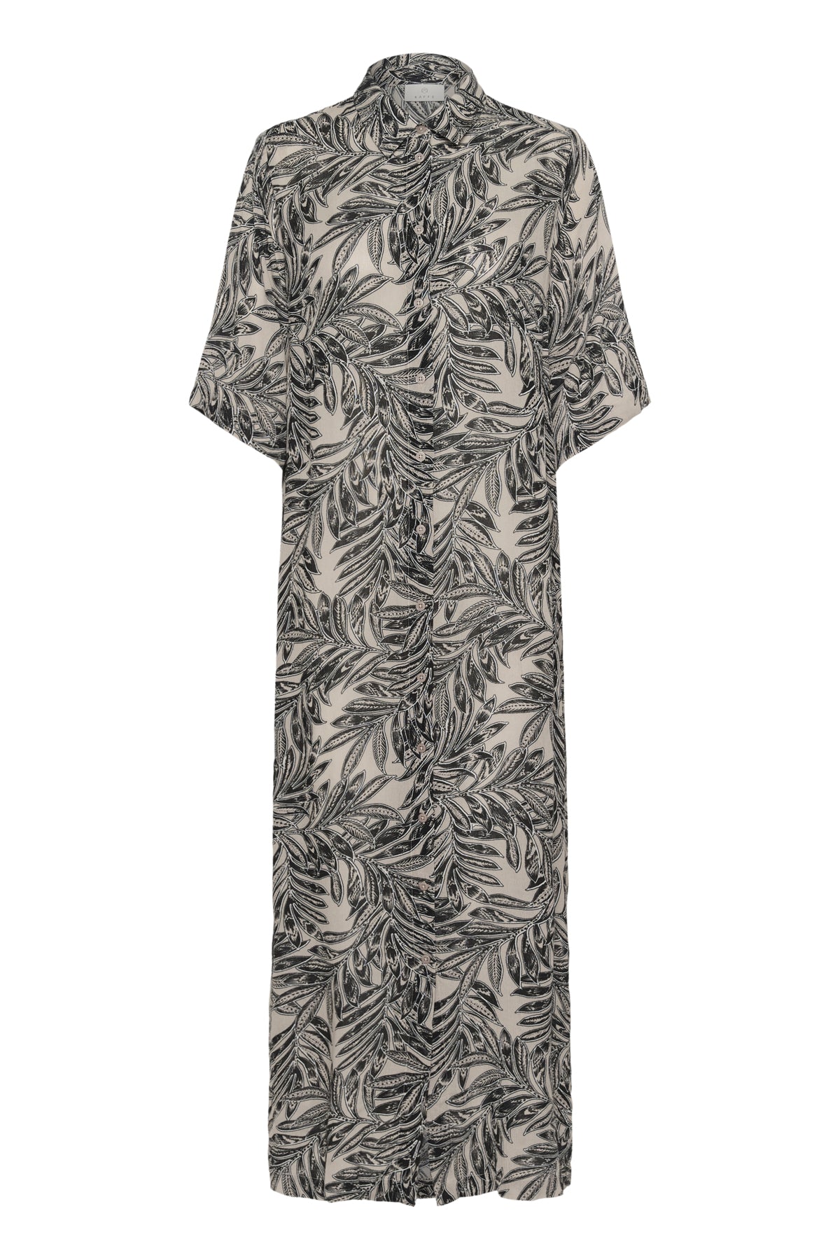 KAthora Amber Skjortklänning Feather Gray Leaf Print - 10510040