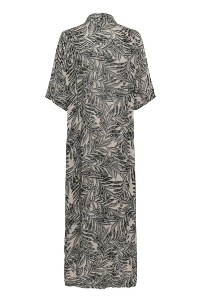 KAthora Amber Skjortklänning Feather Gray Leaf Print - 10510040 Thumbnail