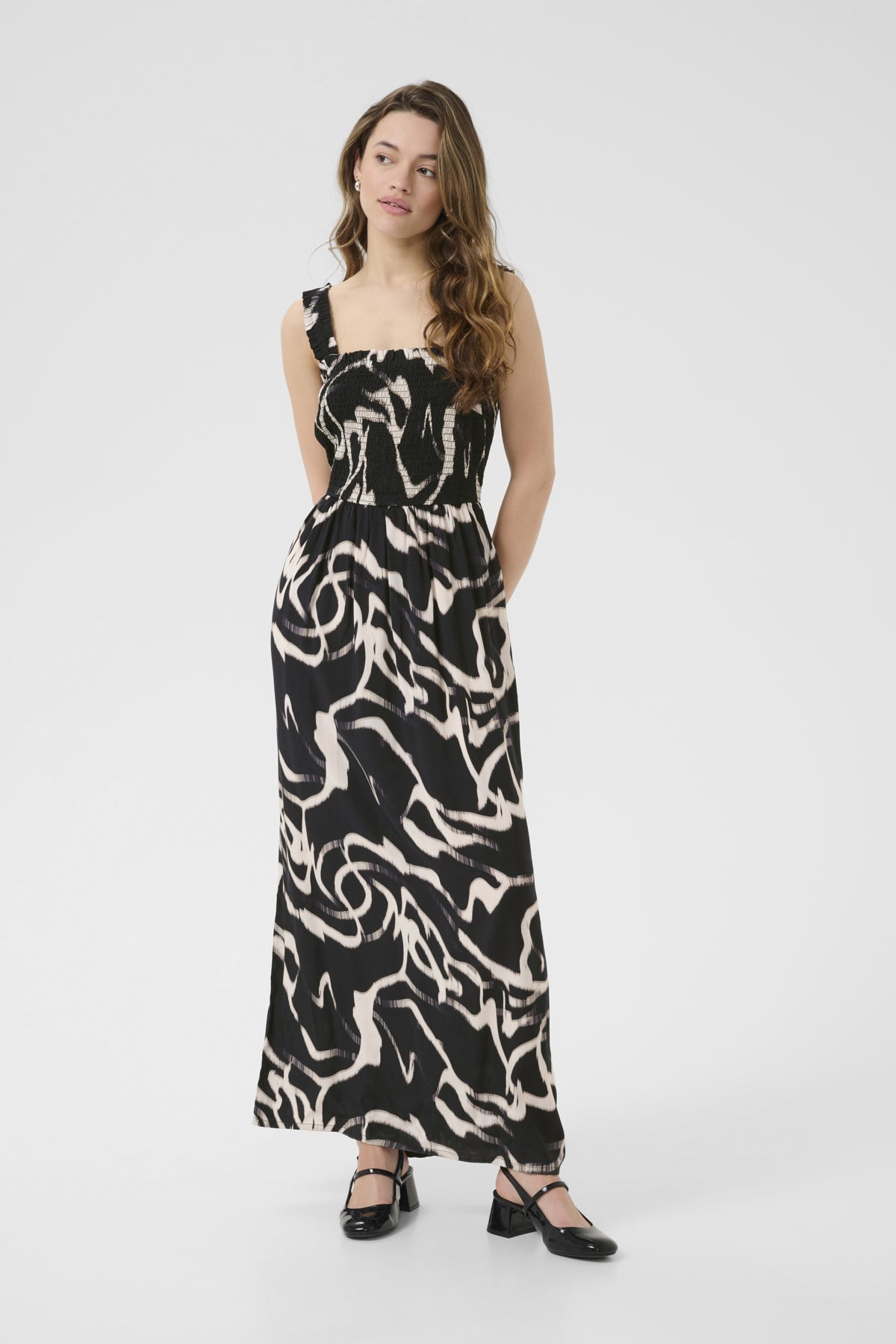 KAmartha Maxi Dress Black/Nature Organic Lines - 10510085