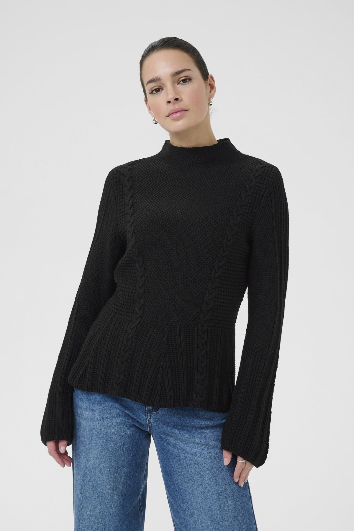 KAdolria stickad tröja Black deep - 10510096