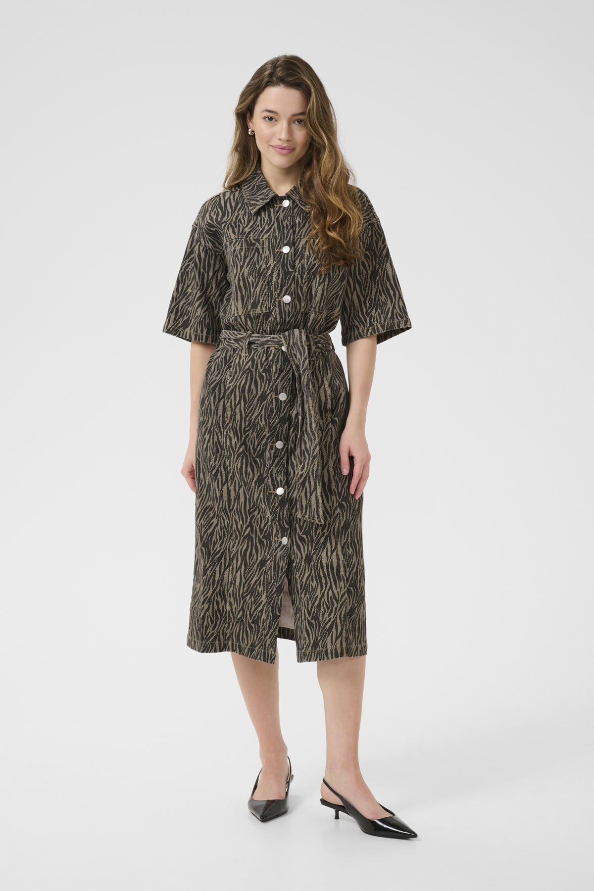 KAleondra Denimklänning Feather Gray / Black Animal - 10510137