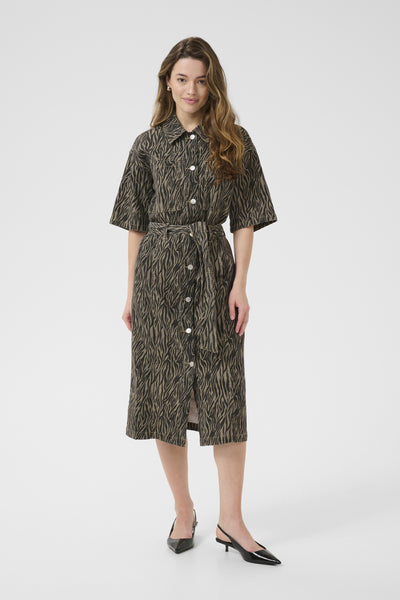 KAleondra Denimklänning Feather Gray / Black Animal - 10510137 Thumbnail