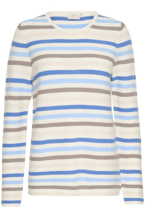 KAlinka Pullover Blå/Natur/Krita Randig