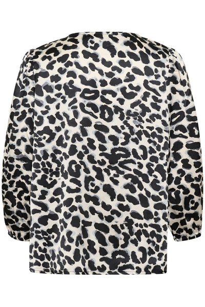 KAmagda Blus Grå leopard Thumbnail