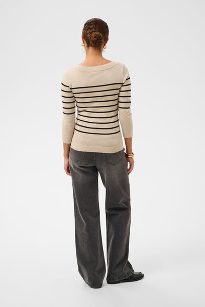 KAlizza boatneck pullover Feather gray melange/black - 1 - 10510195 Thumbnail