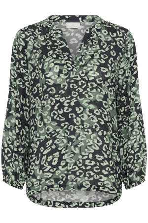 KAjanne Blus Grön leopard