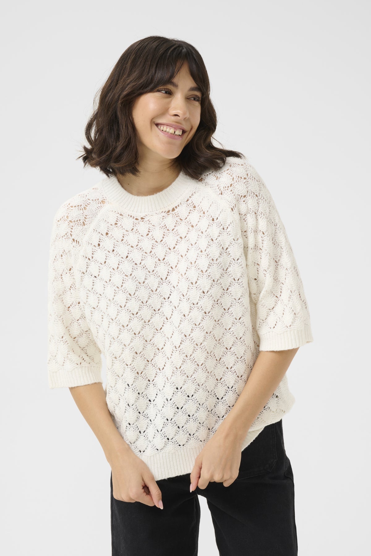 KAkani Stickad Tröja Chalk