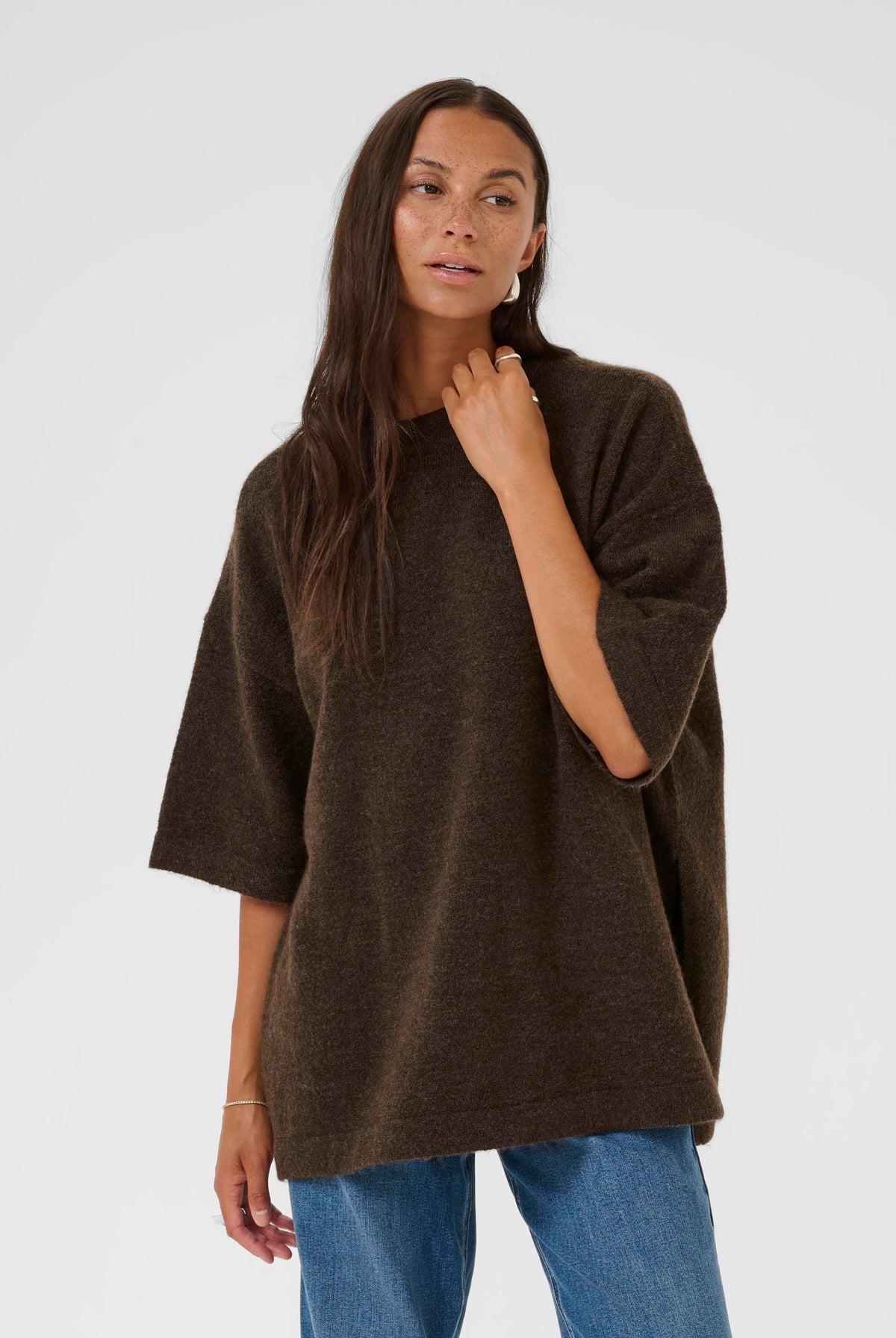 Kaniel Pullover Chocolate Brown Melange - 10510479