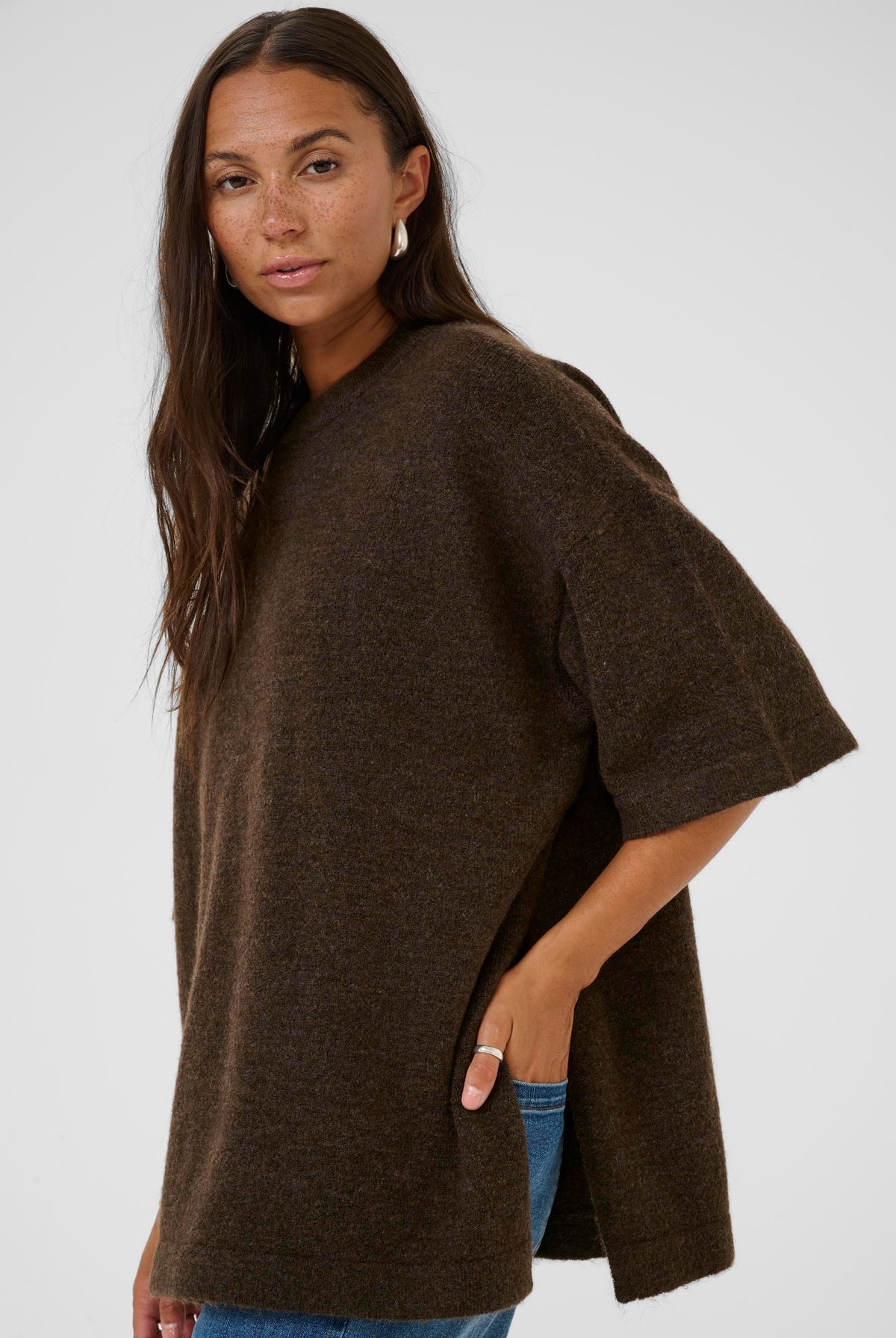 Kaniel Pullover Chocolate Brown Melange - 10510479