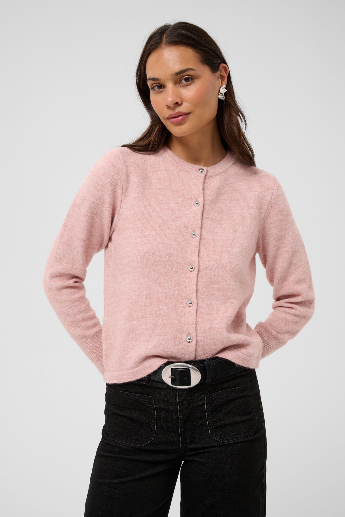 KAniel Knit Cardigan Pale Mauve Melange - 1516071 - 10510481