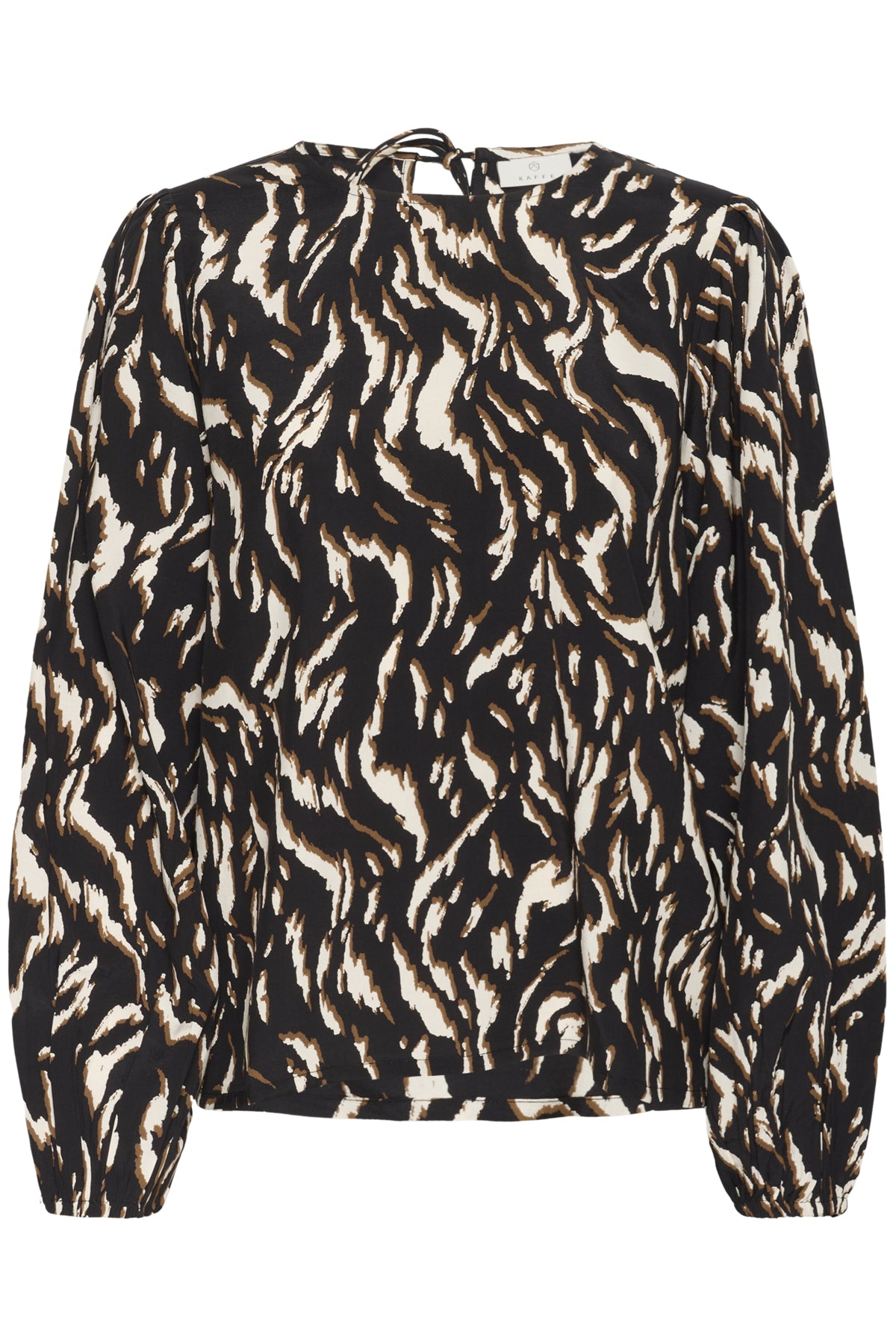 KAmille Blus Svart/Brun Grafisk Animal - 10510519