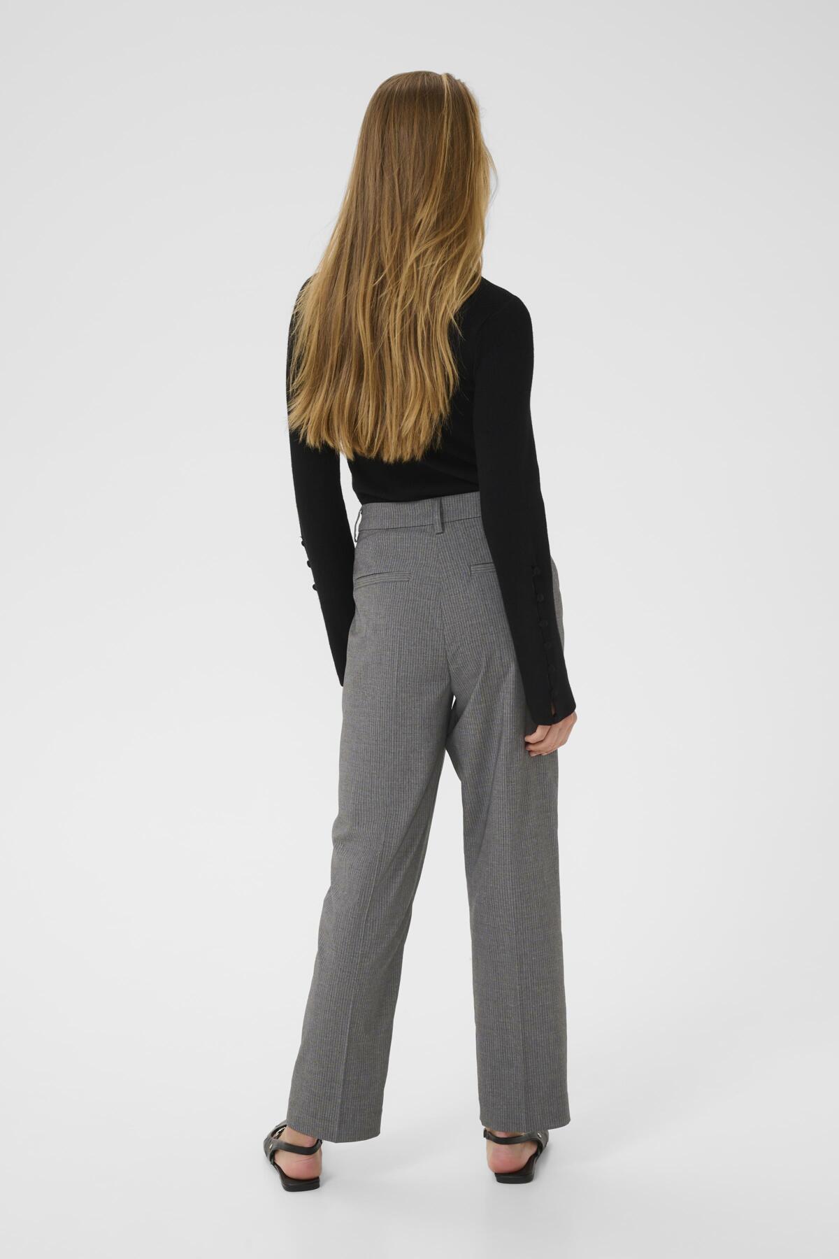 KAellie Pants Grey Melange / Chalk Stripe - 10510547