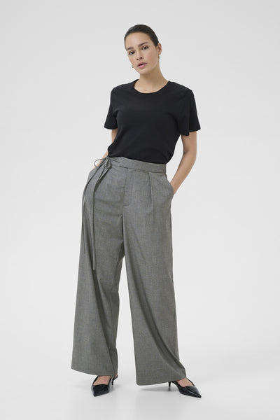 KAellie Wide Pants Gråmelerad / Kritstrecksrandig - 10510548 Thumbnail