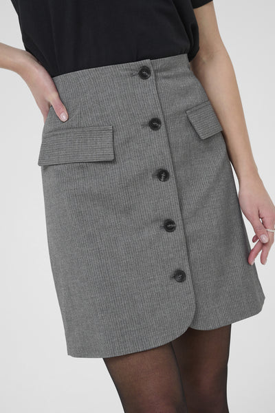 KAellie Skirt Grey Melange / Chalk Stripe - 10510553 Thumbnail