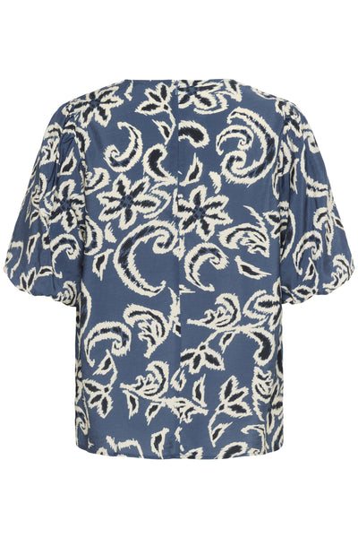 KAdahlia Blouse Bering Sea/White Paisley - 10510569 Thumbnail