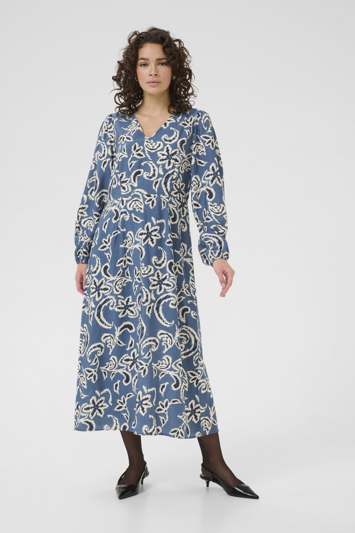 KAdahlia Klänning Bering Sea/White Paisley - 10510572