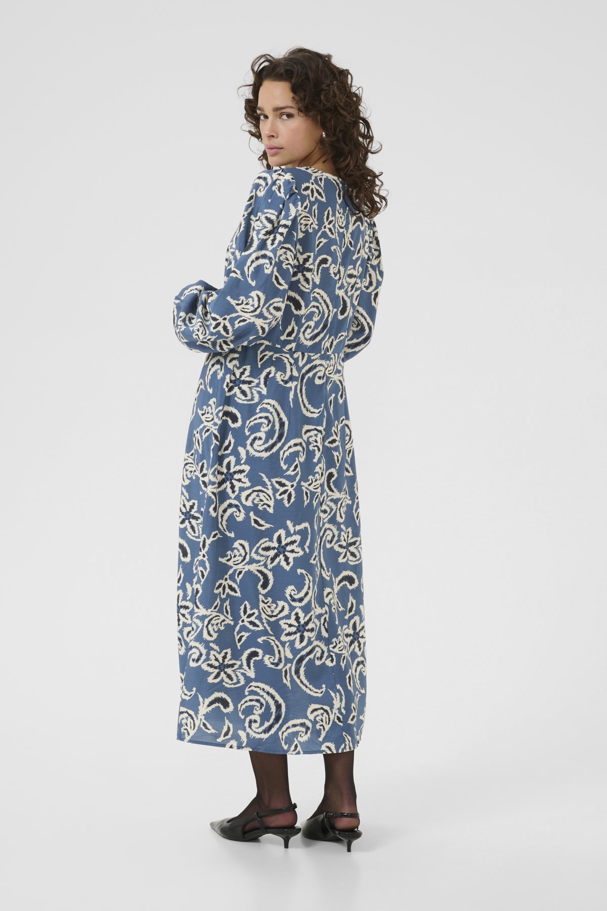 KAdahlia Klänning Bering Sea/White Paisley - 10510572