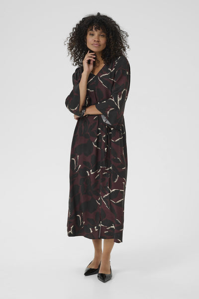 KAmille Dress Windsor Wine/Black Flower - 10510576 Thumbnail